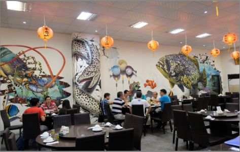 德阳海鲜餐厅墙体彩绘